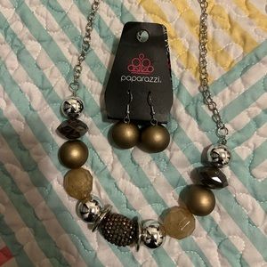 Brown necklace and earring set